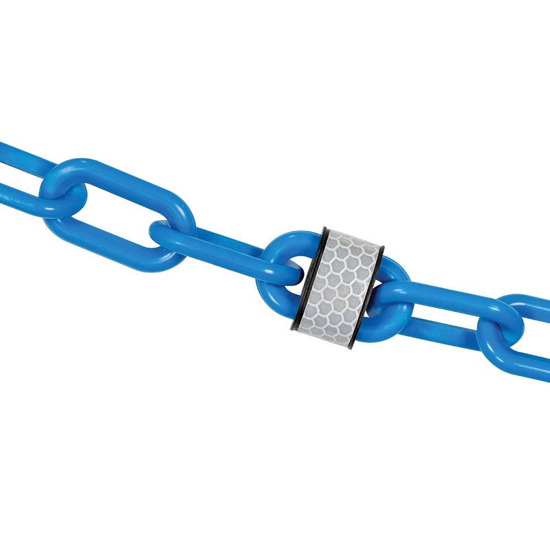 Reflective Plastic Barrier Chain, Sky Blue, 2-Inch Link Diameter, 25-Foot Length (52024-25)